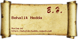 Behalik Hedda névjegykártya